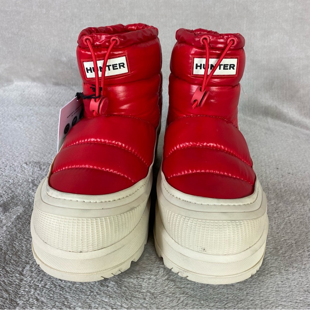 Hunter Amble Bootie Womens Size 5 Red Natural Insulated Waterproof Puffer NEW - Picture 5 of 12